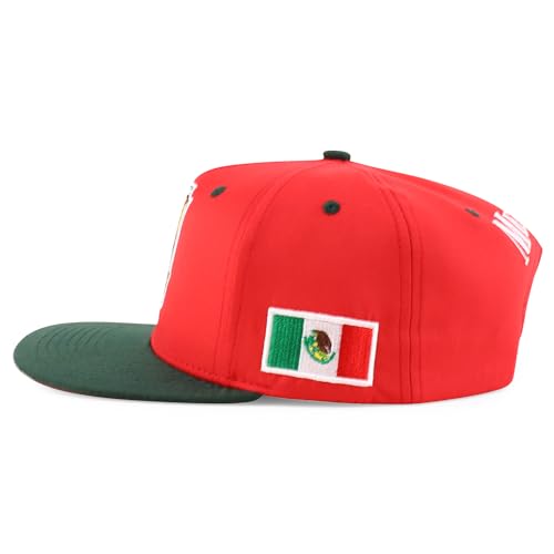 Trendy Apparel Shop Cities of Mexico with Rooster Embroidered Flatbill Snapback Cap