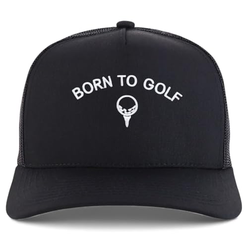 Trendy Apparel Shop Born to Golf Embroidered 5 Panel Snapback Trucker Cap