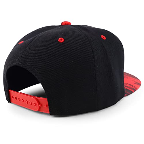 Trendy Apparel Shop Two Tone Tropical Flower Hibiscus Print Flat Bill Snapback