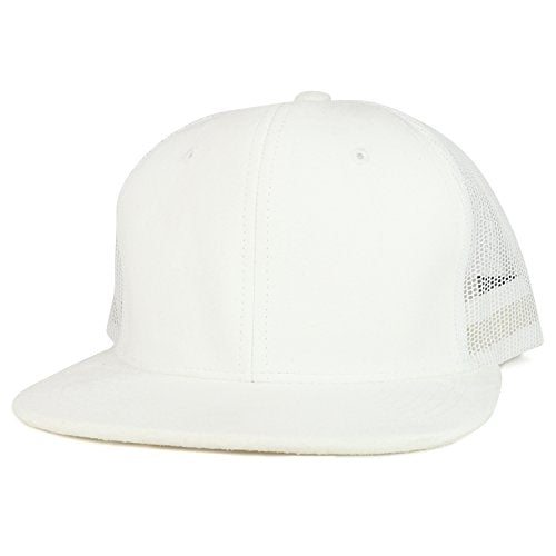 Trendy Apparel Shop Suede Plain Mesh Structured Snapback Cap with Flat Bill
