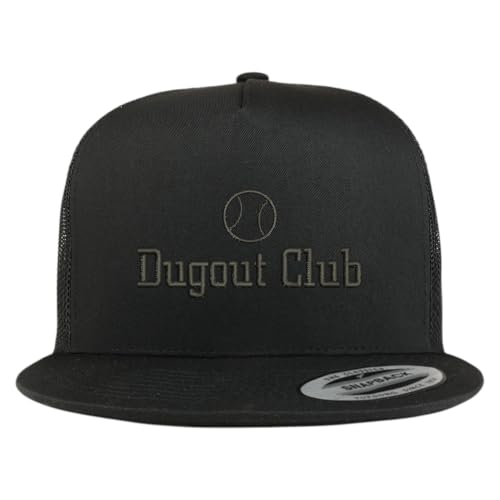 Trendy Apparel Shop Football Dugout Club Embroidered 5 Panel Flatbill Trucker Mesh Cap