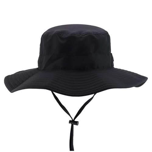 Trendy Apparel Shop Outdoor Large Brim Micro Mesh Performance Boonie Bucket Hat with Strap