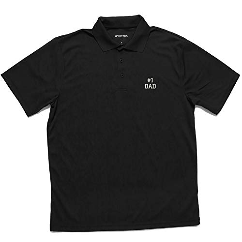 Trendy Apparel Shop Number #1 Dad Embroidered Flat Back Polyester Collared Polo Shirt