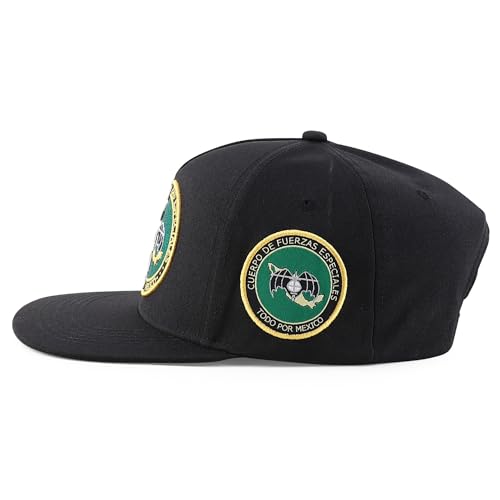Trendy Apparel Shop Gafes Mexican Army Embroidered Flat Bill Snapback Cap
