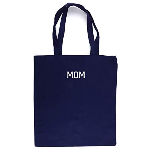 Trendy Apparel Shop MOM Embroidered Cotton Canvas Light Weight Tote Bag