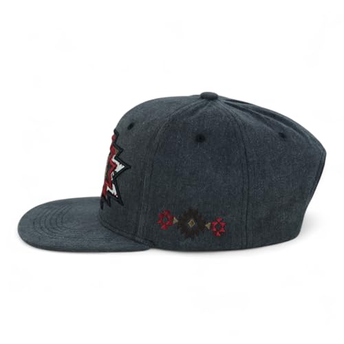 Trendy Apparel Shop Rodeo Design Embroidered Washed Cotton Flat Bill Snapback Cap