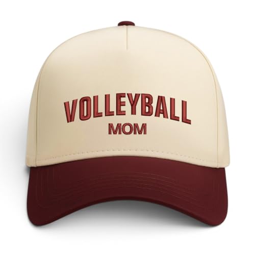 Trendy Apparel Shop Volleyball Mom and Dad Embroidered 5 Panel Two Tone Vintage Ball Cap