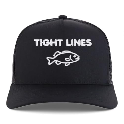 Trendy Apparel Shop Tight Lines Embroidered 5 Panel Snapback Trucker Cap