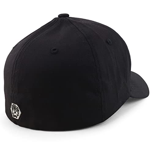 Trendy Apparel Shop Skull Rubber Patch Structured Fitted Baseball Cap