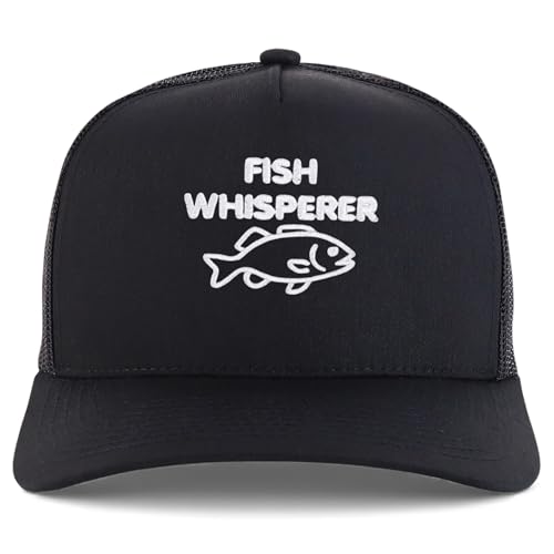 Trendy Apparel Shop Fish Whisperer Embroidered 5 Panel Snapback Trucker Cap