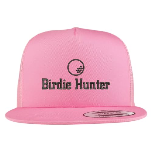 Trendy Apparel Shop Birdie Hunter Embroidered 5 Panel Flatbill Trucker Mesh Cap