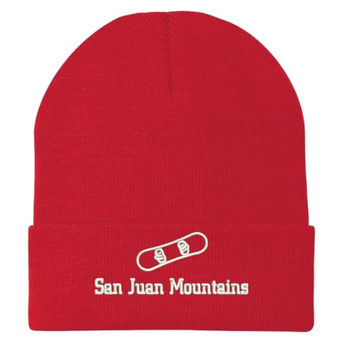 Trendy Apparel Shop San Juan Mountains Snowboard Logo Embroidered Long Cuff Beanie
