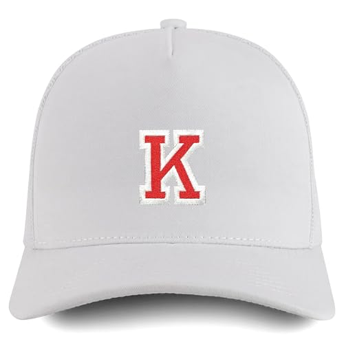 Trendy Apparel Shop Letter K Varsity Font 5 Panel Structured Trucker Cap
