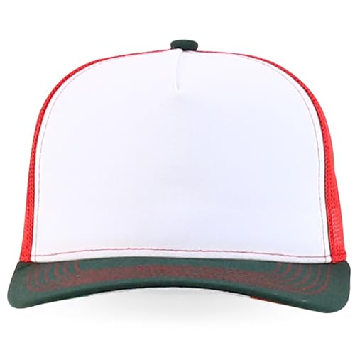 Trendy Apparel Shop 5 Panel Structured Trucker Cap with Mexico Flag Design Undervisor