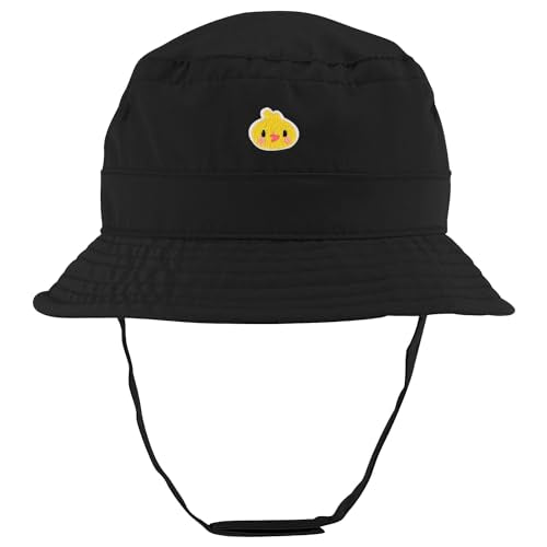 Trendy Apparel Shop Cute Duck Face Embroidered Patch Infant Lightweight Bucket Hat with Chin Strap