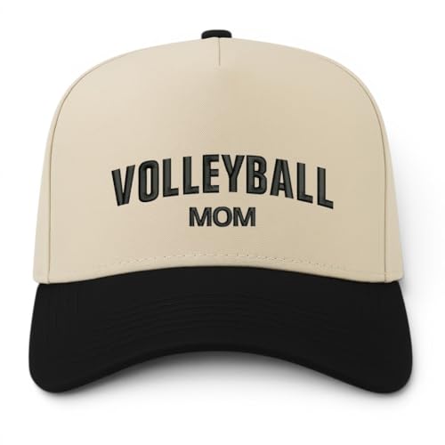 Trendy Apparel Shop Volleyball Mom and Dad Embroidered 5 Panel Two Tone Vintage Ball Cap