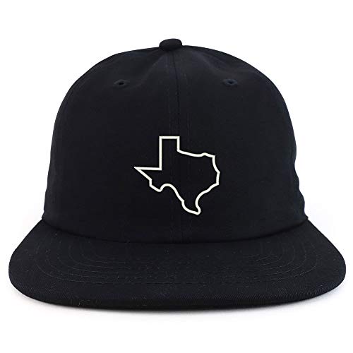 Trendy Apparel Shop Texas Outline Embroidered Low Profile Cotton Snapback Cap
