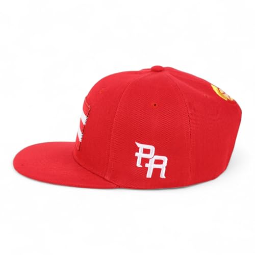 Trendy Apparel Shop Puerto Rico Embroidered Round Flat Bill Snapback Cap