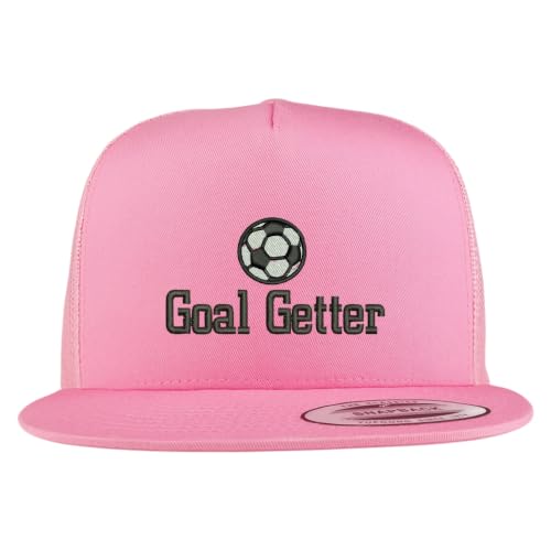 Trendy Apparel Shop Soccer Goal Getter Embroidered 5 Panel Flatbill Trucker Mesh Cap
