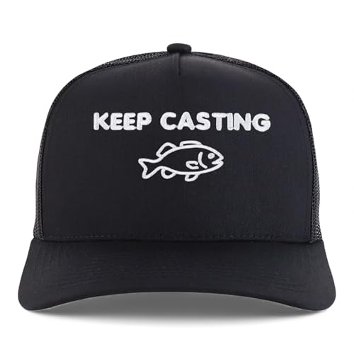 Trendy Apparel Shop Keep Casting Embroidered 5 Panel Snapback Trucker Cap
