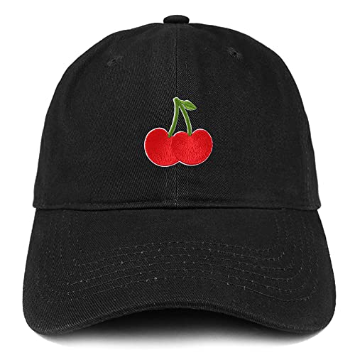 Trendy Apparel Shop Cherry Fruit Patch Low Profile Soft Cotton Cherry Fruit Cap