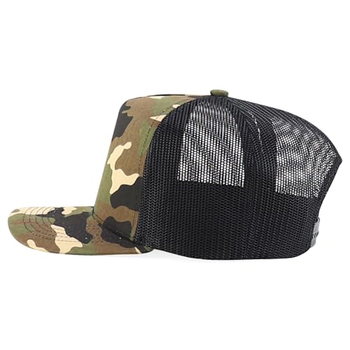 Trendy Apparel Shop 5 Panel Structured Trucker Cap with Mexico Flag Design Undervisor