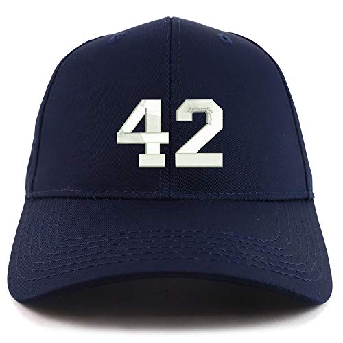 Trendy Apparel Shop Number 42 Collegiate Varsity Embroidered Sturctured Ball Cap