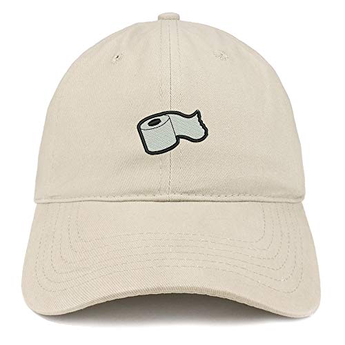 Trendy Apparel Shop Toilet Paper Embroidered Soft Crown 100% Brushed Cotton Cap