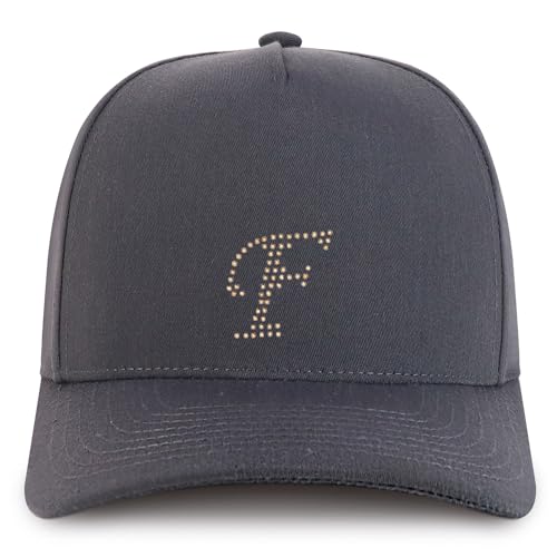 Trendy Apparel Shop Letter F Rhinestone Patch 5 Panel Cotton Baseball Cap