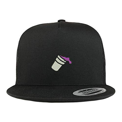 Trendy Apparel Shop Flexfit XXL Double Cup Morning Coffee Embroidered 5 Panel Flatbill Trucker Mesh Cap