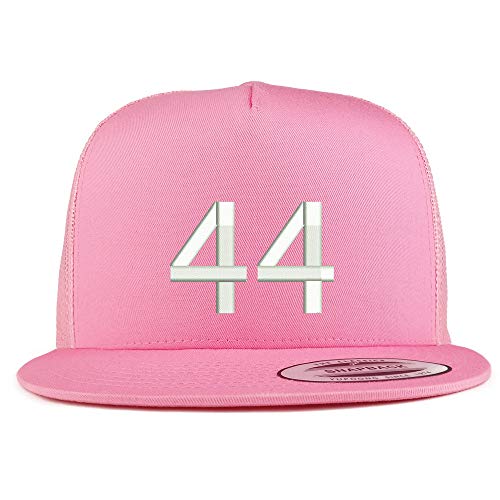 Trendy Apparel Shop Number 44 Embroidered 5 Panel Flatbill Trucker Mesh Cap