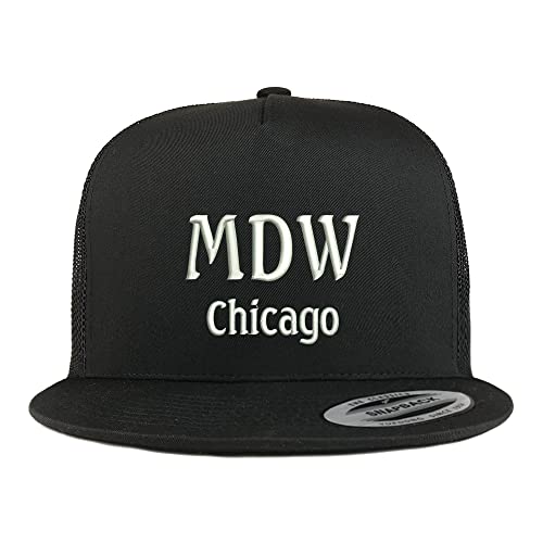 Trendy Apparel Shop MDW Chicago Embroidered 5 Panel Flatbill Trucker Cap