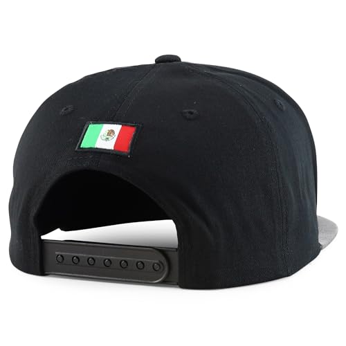 Trendy Apparel Shop 3D Gold Mexico Embroidered License Plate Theme Flatbill Snapback Cap