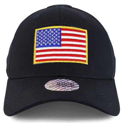 Trendy Apparel Shop USA Flag Hook and Loop Patch Tactical Baseball Cap