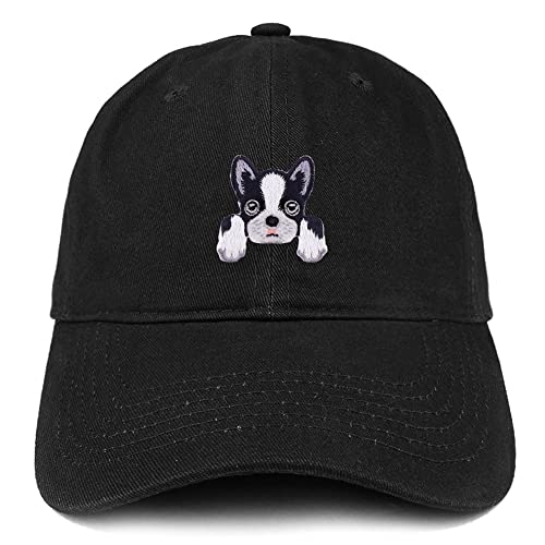 Trendy Apparel Shop Boston Terrier Patch Low Profile Soft Cotton Baseball Cap