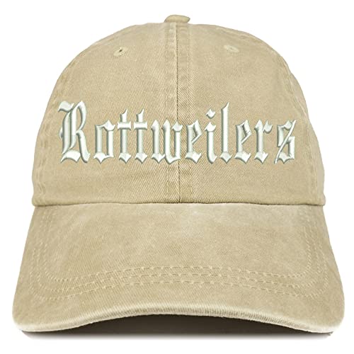 Trendy Apparel Shop Old English Rottweilers Washed Pigment Dyed Baseball Cap