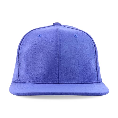 Trendy Apparel Shop Plain Suede Flat Bill Snapback Cap