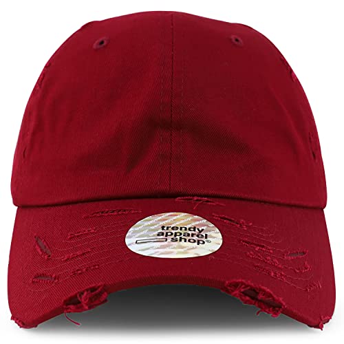 Trendy Apparel Shop Oversized XXL Frayed Unstructured Soft Crown Cotton Dad Hat