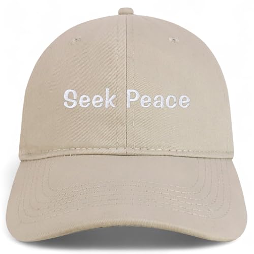 Trendy Apparel Shop Seek Peace Embroidered Cotton Unstructured Low Profile Dad Hat