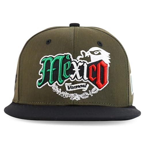 Trendy Apparel Shop 3D Mexico Embroidered Structured Flat Bill Snapback Cap