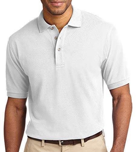 Trendy Apparel Shop Soft Cotton Shrink Resistant Easy Care Heavyweight Durable Men's Polo Big and Tall Shirt