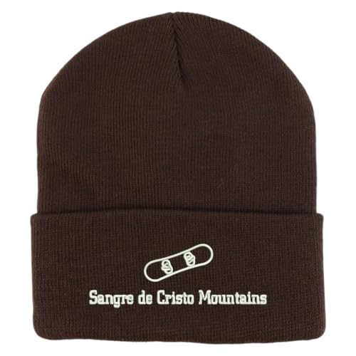 Trendy Apparel Shop Sangre de Cristo Mountains Snowboard Logo Embroidered Long Cuff Beanie