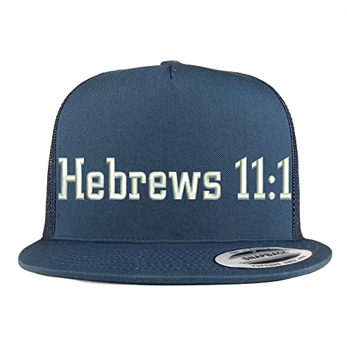 Trendy Apparel Shop Hebrews 11:1 5 Panel Flatbill Trucker Cap