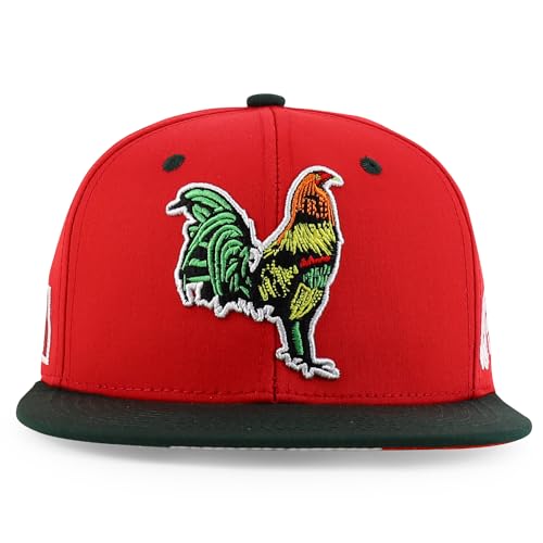 Trendy Apparel Shop 3D Rooster Embroidered Flat Bill Snapback Cap
