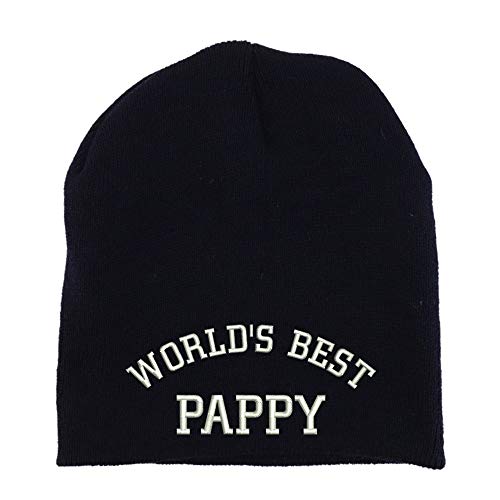 Trendy Apparel Shop World's Best Pappy Embroidered Made in USA Short Acrylic Knit Winter Beanie Hat