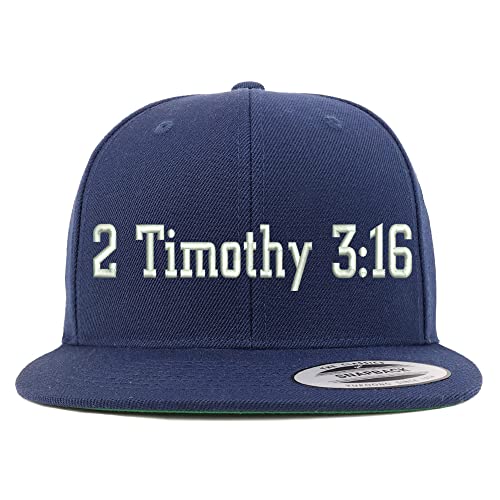 Trendy Apparel Shop 2 Timothy 3:16 Embroidered Flatbill Snapback