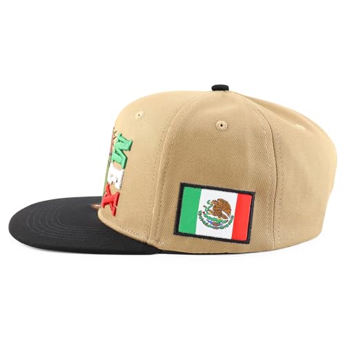 Trendy Apparel Shop Mexico Eagle Embroidered Flatbill Snapback Cap