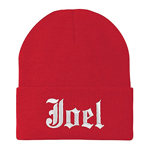 Trendy Apparel Shop Joel Old English Embroidered Long Cuff Beanie