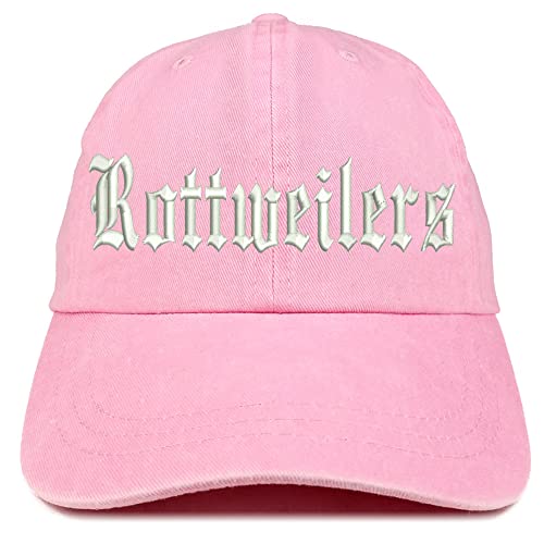 Trendy Apparel Shop Old English Rottweilers Washed Pigment Dyed Baseball Cap