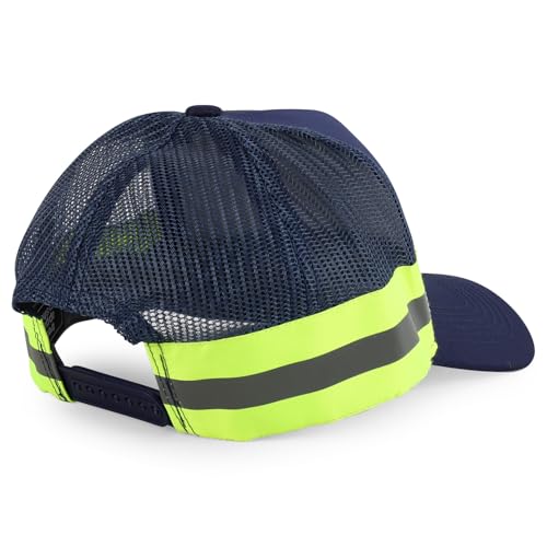 Trendy Apparel Shop XXL Oversized Reflective High Visibility Safety Trucker Cap